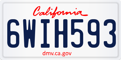 CA license plate 6WIH593