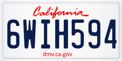 CA license plate 6WIH594