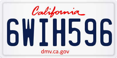 CA license plate 6WIH596