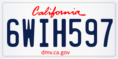 CA license plate 6WIH597