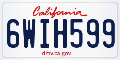 CA license plate 6WIH599