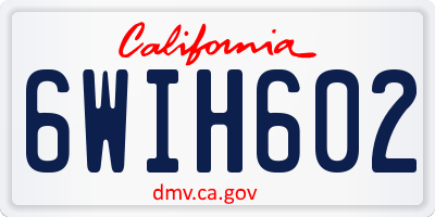 CA license plate 6WIH602