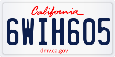 CA license plate 6WIH605