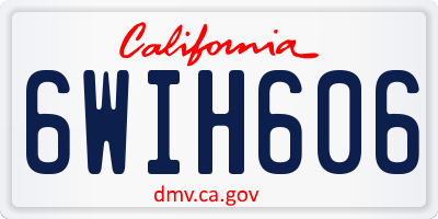 CA license plate 6WIH606