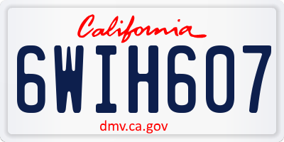 CA license plate 6WIH607