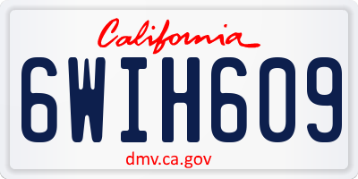 CA license plate 6WIH609