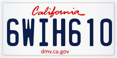 CA license plate 6WIH610