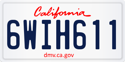CA license plate 6WIH611