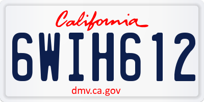 CA license plate 6WIH612