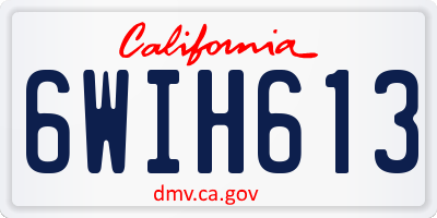 CA license plate 6WIH613