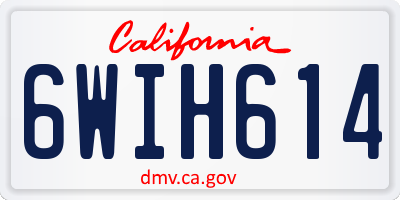 CA license plate 6WIH614