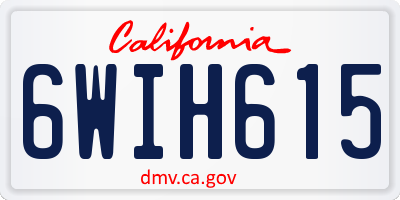 CA license plate 6WIH615