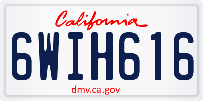 CA license plate 6WIH616
