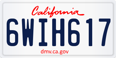 CA license plate 6WIH617