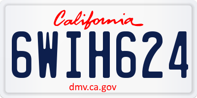 CA license plate 6WIH624