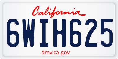 CA license plate 6WIH625