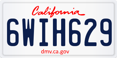 CA license plate 6WIH629