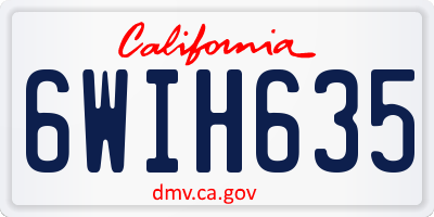 CA license plate 6WIH635