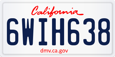 CA license plate 6WIH638