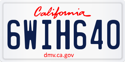 CA license plate 6WIH640