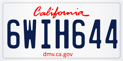 CA license plate 6WIH644
