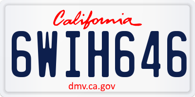 CA license plate 6WIH646