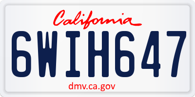 CA license plate 6WIH647