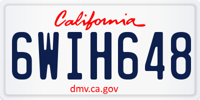 CA license plate 6WIH648