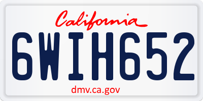 CA license plate 6WIH652