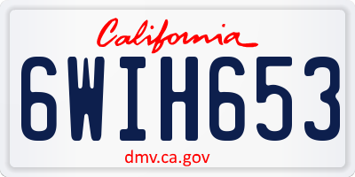 CA license plate 6WIH653