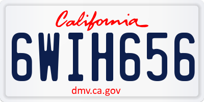 CA license plate 6WIH656