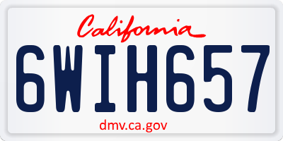 CA license plate 6WIH657