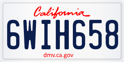 CA license plate 6WIH658