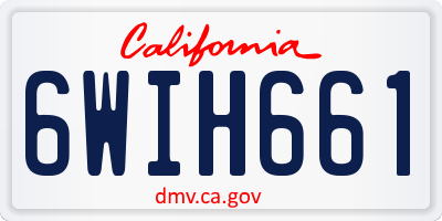 CA license plate 6WIH661