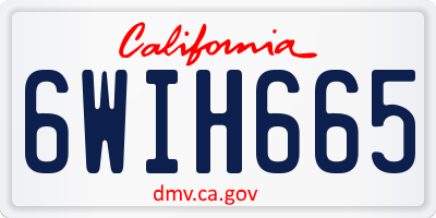 CA license plate 6WIH665