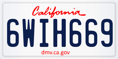 CA license plate 6WIH669