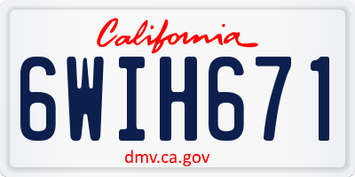 CA license plate 6WIH671
