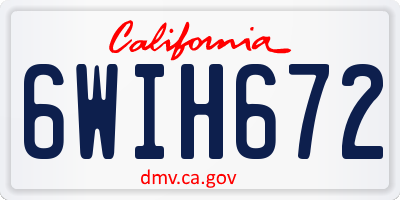 CA license plate 6WIH672