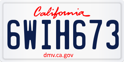 CA license plate 6WIH673