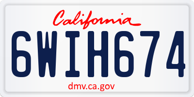 CA license plate 6WIH674