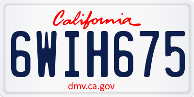 CA license plate 6WIH675