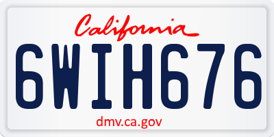 CA license plate 6WIH676