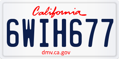CA license plate 6WIH677
