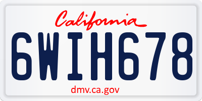 CA license plate 6WIH678