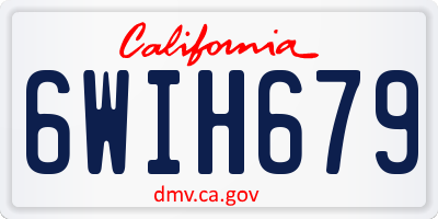 CA license plate 6WIH679