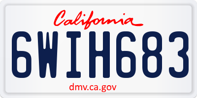 CA license plate 6WIH683