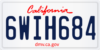 CA license plate 6WIH684