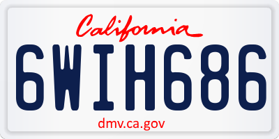 CA license plate 6WIH686
