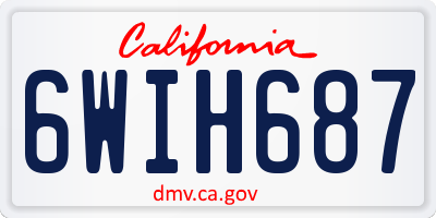 CA license plate 6WIH687