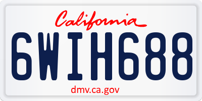 CA license plate 6WIH688
